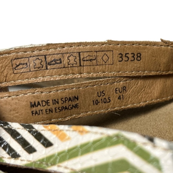 Taos Link Sandals Women's Size 10-10.5 EU 41 Multi Geometric Wedge Thong - Picture 11 of 12